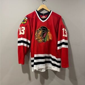Vtg CCM Maska Chicago Blackhawks NHL Hockey Jersey